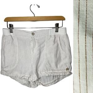 Carve Designs Off White Pin Stripe Shorts Linen Tencel Shorts 4